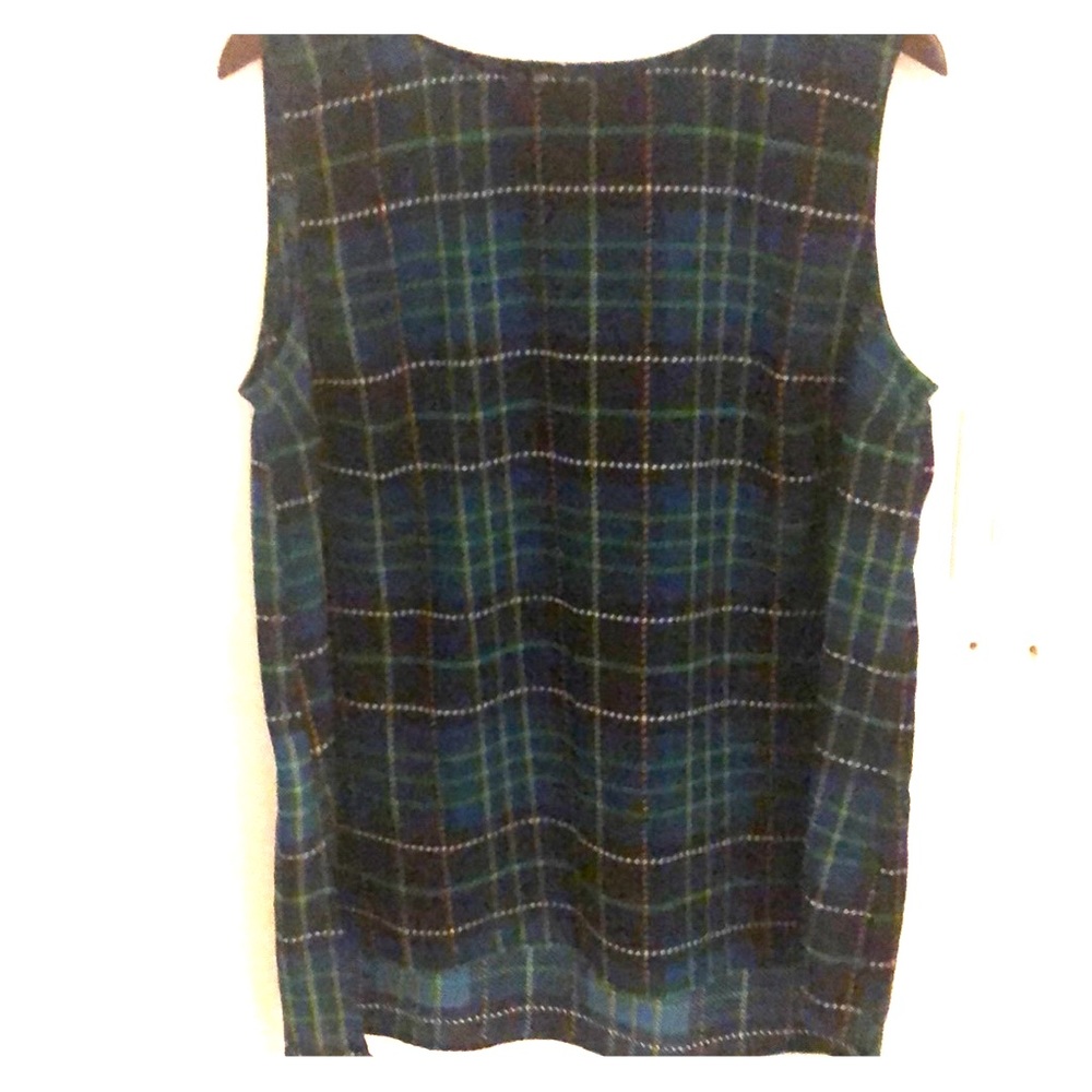 XL Blue and Green Plaid Tank